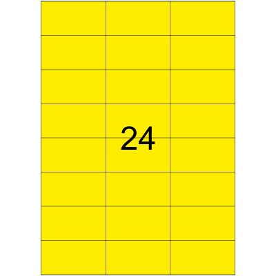 Etichete autoadezive color, 24/A4, 70x37mm, 100coli/top, Optima, galben