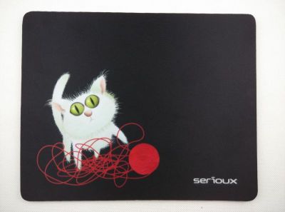 Mousepad Serioux, model Cat and ball of yarn, MSP01, suprafata textila, baza cauciucata, 250 x 200 x 3mm