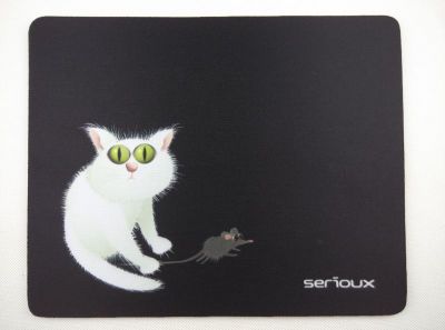 Mousepad Serioux, model Cat and mice, MSP02, suprafata textila, baza cauciucata, 250 x 200 x 3mm