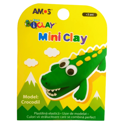 Plastilina 4 culori/set, 30g, iClay Amos, model Crocodil