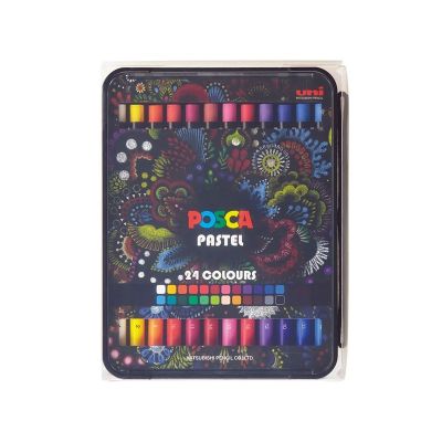 Creioane colorate, pastel uleios, 24 culori/set Posca Uni-Ball