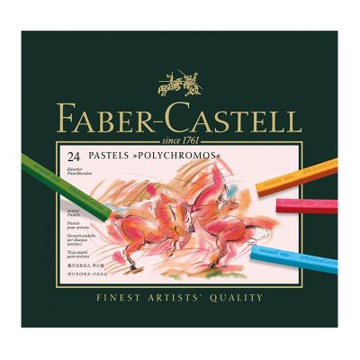 Creta uscata pastel moale color, 24culori/set, Polychromos Faber-Castell