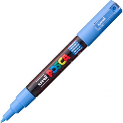 Marker cu vopsea 0.7mm, varf subtire, Uni Posca PC-1M, bleu