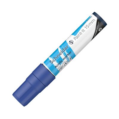 Marker acrilic, varf 15mm, Paint-It 330, Schneider, albastru