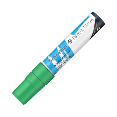 Marker acrilic, varf 15mm, Paint-It 330, Schneider, verde