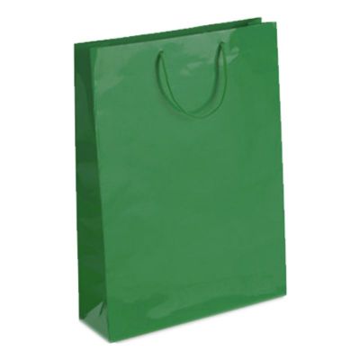 Punga cadou, hartie plastifiata, 32x52x14cm, verde