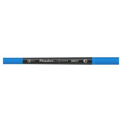 Marker 2 capete (liner + varf pensula), Pensuliner, Daco, albastru deschis