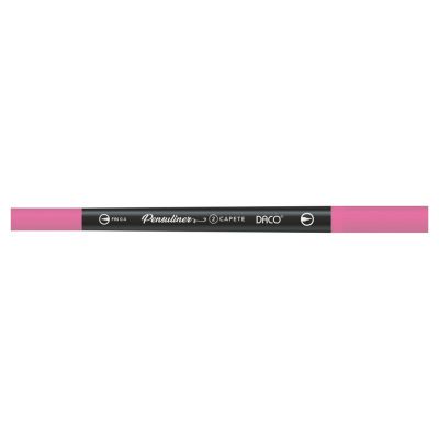Marker 2 capete(liner + varf pensula), Pensuliner, Daco, roz