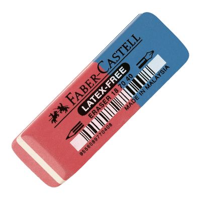 Radiera pentru creion si pix, rosu+albastru, Faber-Castell 7070 40