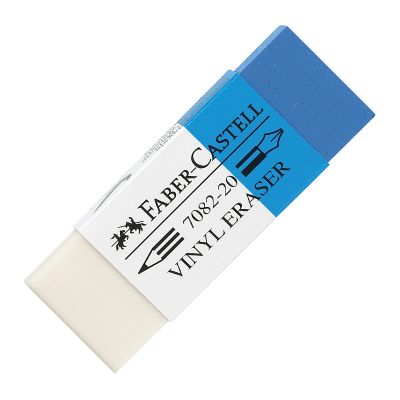 Radiera pentru creion si pix, alb+albastru, Faber-Castell 7082 20