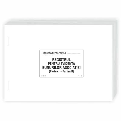 Registru pentru evidenta bunurilor asociatiei (partea I + Partea II) A4, coperta carton, 100 file