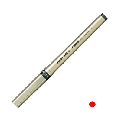 Roller 0.7 mm, corp auriu, Fine DeLuxe UB-177 Uni-Ball, rosu