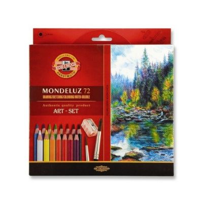 Creioane color, 72culori +pensula si ascutitoare, Aquarell MONDELUZ Koh-I-Noor
