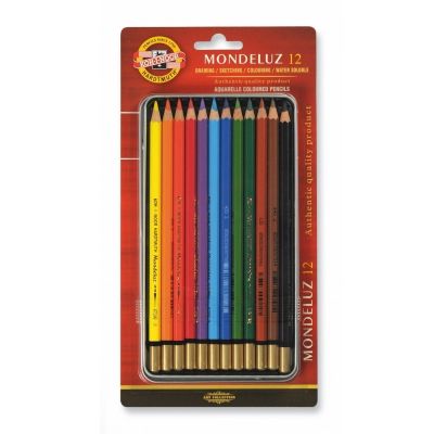 Creioane color, 12culori, Aquarell MONDELUZ Koh-I-Noor