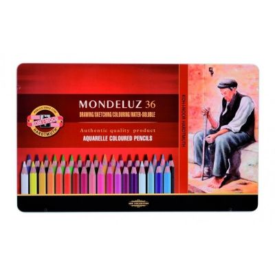 Creioane color, 36culori, Aquarell MONDELUZ Koh-I-Noor