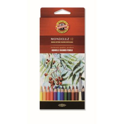 Creioane color, 12culori, Aquarell MONDELUZ Fructe, Koh-I-Noor