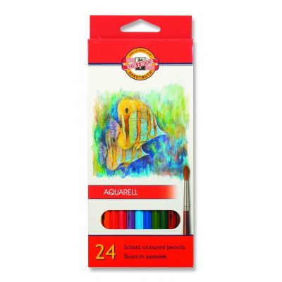 Creioane colorate, 24buc/set, Aquarell Pesti Koh-I-Noor