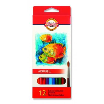 Creioane colorate, 12buc/set, Aquarell Pesti Koh-I-Noor