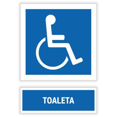 Semn indicator Toaleta persoane cu handicap, diverse materiale si dimensiuni