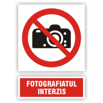 Semn indicator Fotografiat, autocolant plastic 30x20cm (A4)