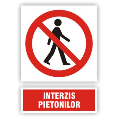 Semn indicator Pietoni, autocolant plastic 15x20cm (A5)