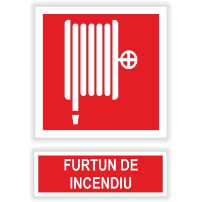 Semn indicator Furtun , autocolant plastic 30x20cm (A4)