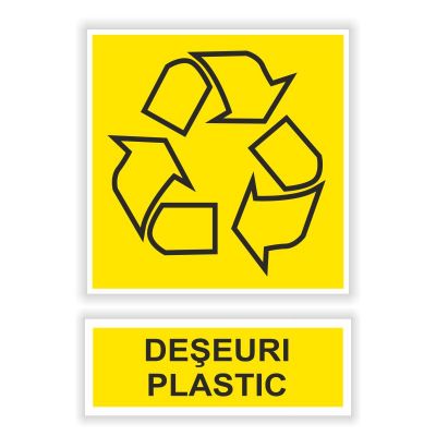 Semn indicator Deseuri plastic autocolant plastic 15x20cm (A5)