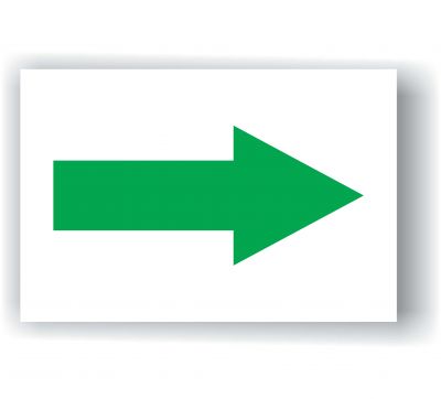 Semn indicator sageata stanga/dreapta, verde, A5, Komatex