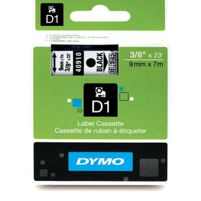 Banda D1, plastic, 9 mm x 7 m, pentru Label Manager 210D Dymo, fond transparent scris negru