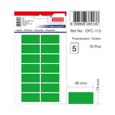 Etichete autoadezive color, 19x40mm, 70buc/set, Tanex, verde 