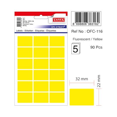 Etichete autoadezive color, 22x32mm, 90buc/set, Tanex