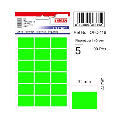Etichete autoadezive color, 22x32mm, 90buc/set, Tanex, verde 