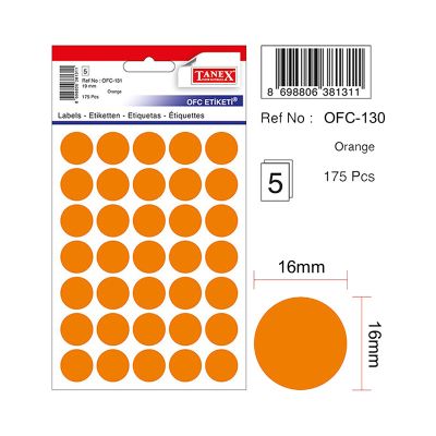 Etichete autoadezive color, Ø16mm, 240buc/set, Tanex