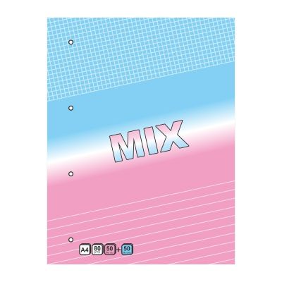 Caiet A4, 100 file, MIX color(50file dictando+ 50file matematica)