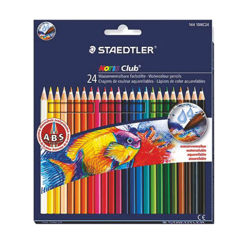 Creioane color acuarelabile 24culori, 175mm, Staedtler rik.ro