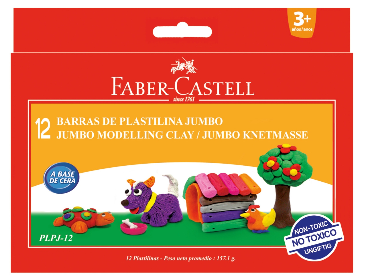 Plastilina 12culori/set, 160g/culoare, Faber-Castell Faber-Castell imagine 2022 cartile.ro