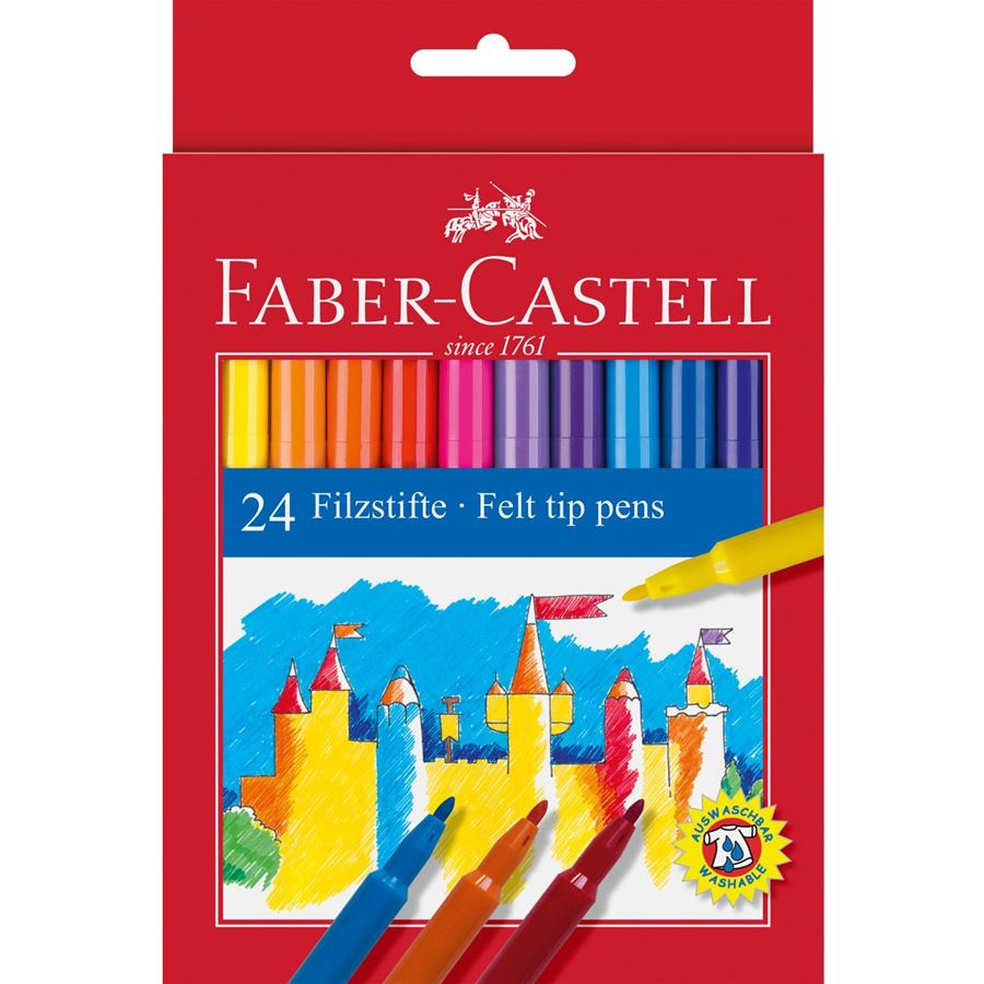 Carioci, 24 culori, Faber-Castell Faber-Castell imagine 2022 depozituldepapetarie.ro