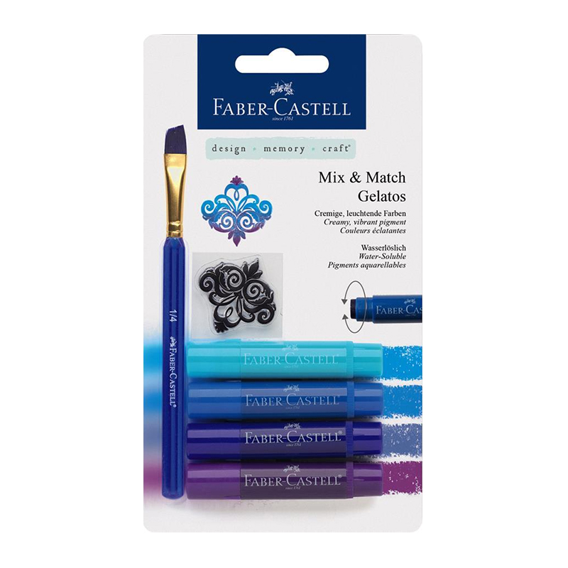 Pasteluri solubile Gelatos, nuante albastru, Faber-Castell