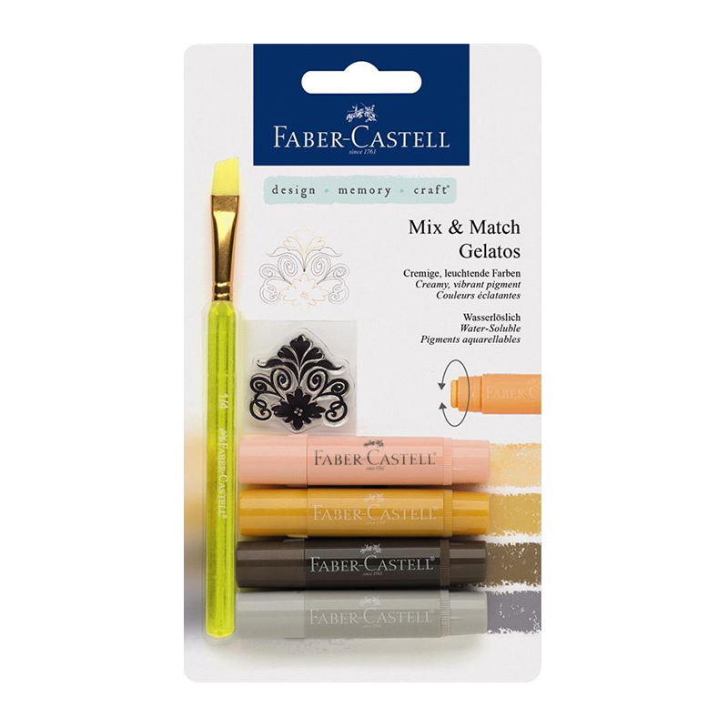 Pasteluri solubile Gelatos, nuante neutre, Faber-Castell Coloriaj