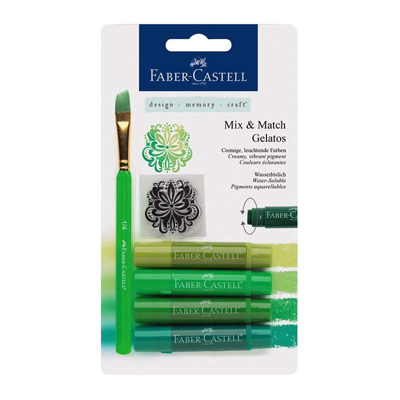 Pasteluri solubile Gelatos, nuante verde, Faber-Castell Faber-Castell poza 2021