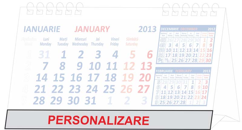 Personalizare calendar birou Baza autocolant 8.5/14/20/21/23x3cm, Akko [A] Akko