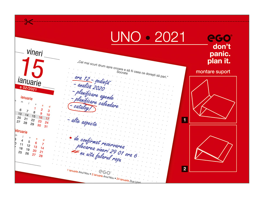 Calendar de birou, UNO, EGO articole