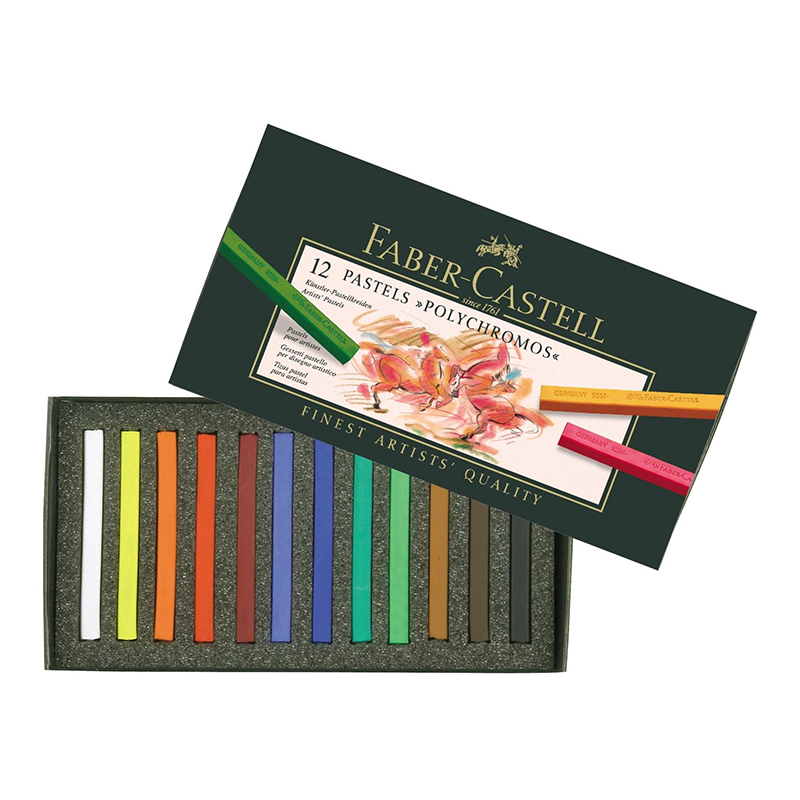 Culori pastel Polychromos, 12 culori, Faber-Castell