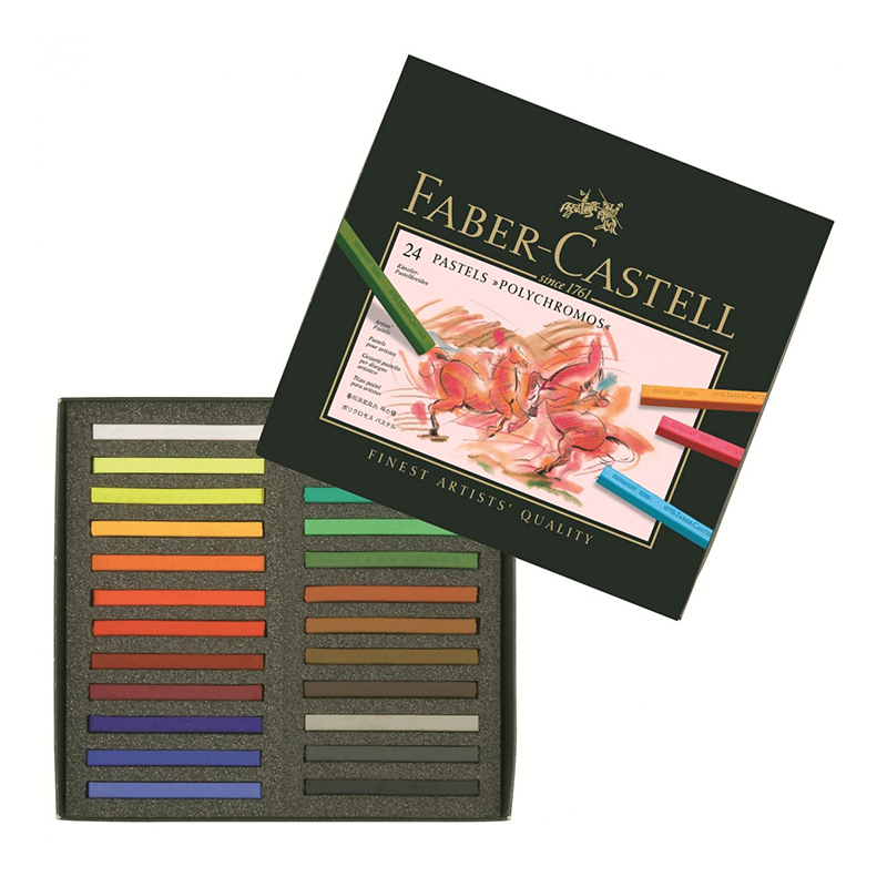 Culori pastel Polychromos, 24 culori, Faber-Castell