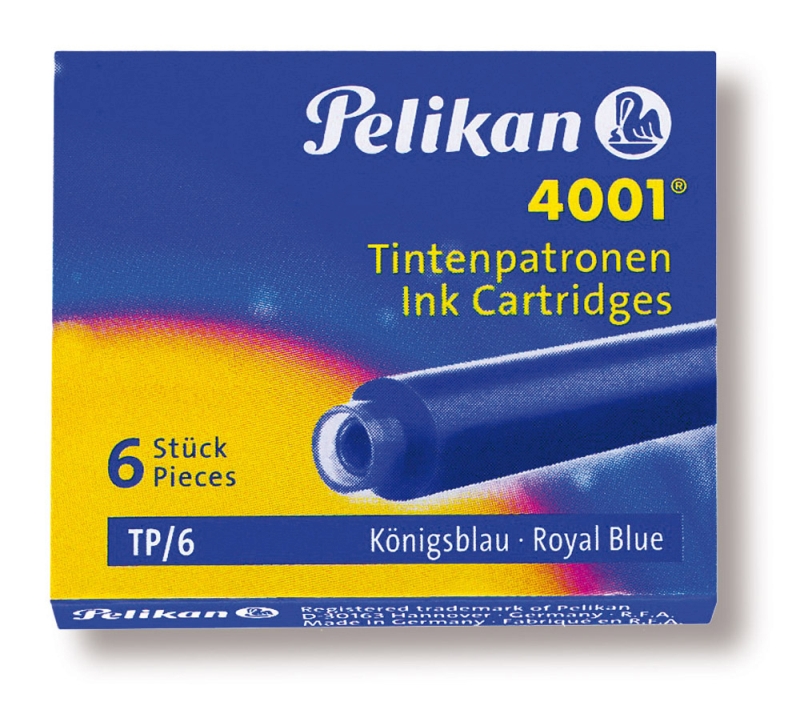 Patroane cerneala mici, 6 buc/cut, albastru royal, Pelikan Pelikan