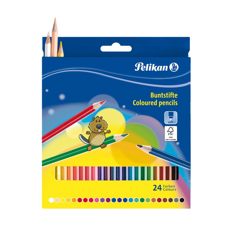 Creioane color, 24 culori, Pelikan Pelikan imagine 2022 depozituldepapetarie.ro