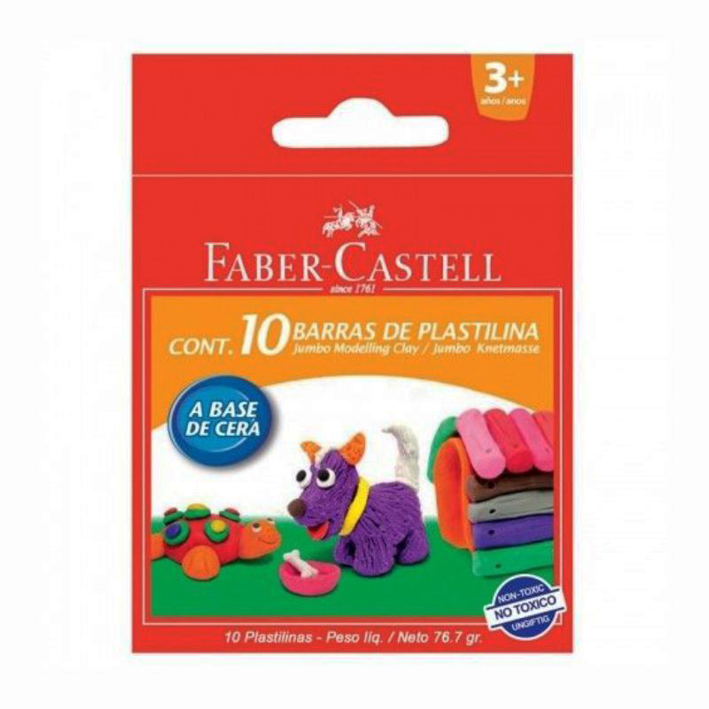 Plastilina, 10 culori, 90g/culoare, Faber-Castell Faber-Castell imagine 2022 cartile.ro