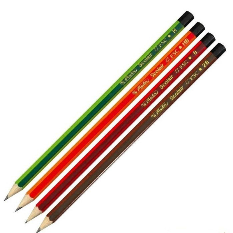 Set de creioane grafit Scolaire, mina de tip H/HB/B2B, Herlitz
