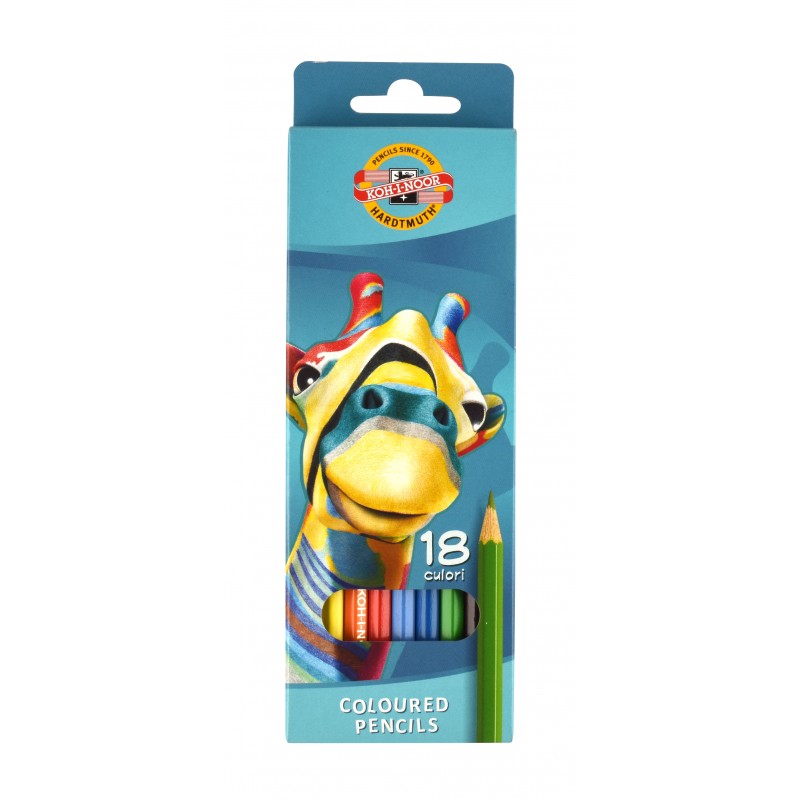 Creioane color, 18culori, 175mm, Koh-I-Noor Girafa