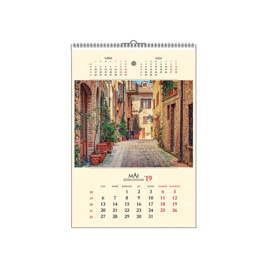 Calendar de perete, Peisaje, 12 +1 file, EGO cu agatatoare Ego imagine 2022 cartile.ro